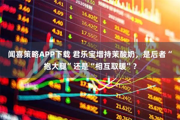 闻喜策略APP下载 君乐宝增持茉酸奶，是后者“抱大腿”还是“相互取暖”？