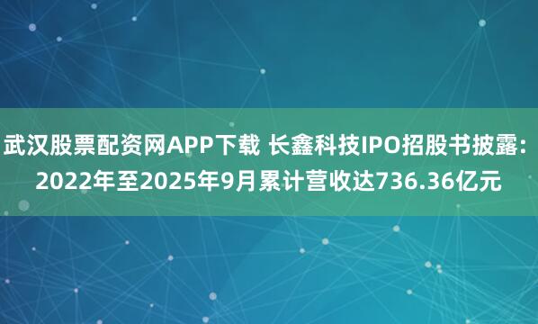 武汉股票配资网APP下载 长鑫科技IPO招股书披露: 2022年至2025年9月累计营收达736.36亿元