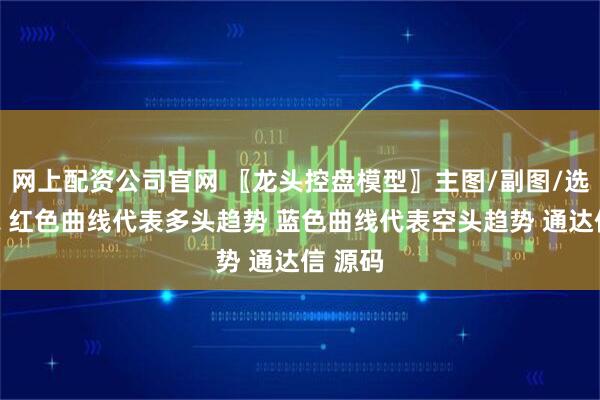 网上配资公司官网 〖龙头控盘模型〗主图/副图/选股指标 红色曲线代表多头趋势 蓝色曲线代表空头趋势 通达信 源码